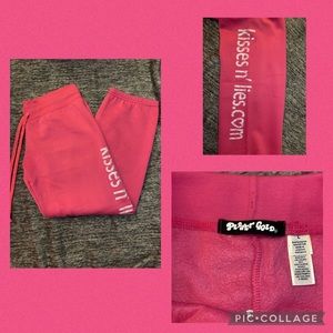Planet and Gold Pink Crop Sweatpants Large